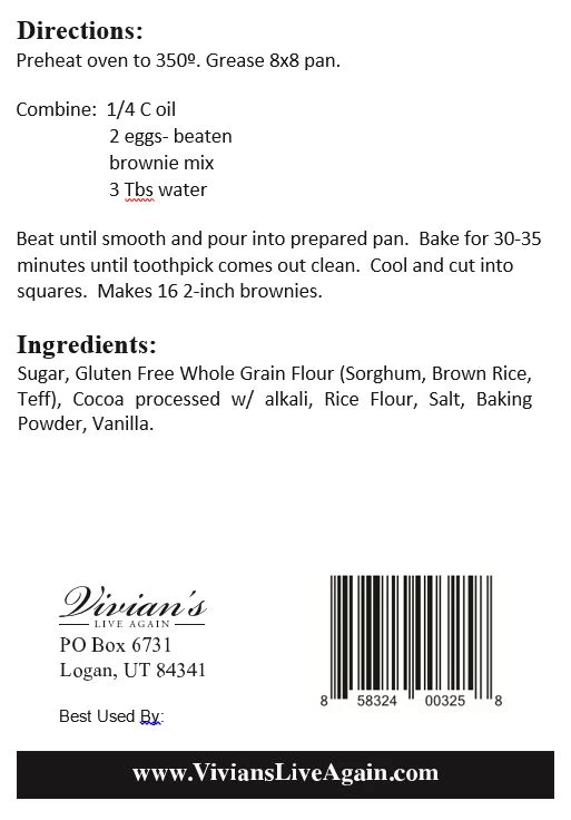 Vegan, Gluten Free Brownie Mix Ingredients List
